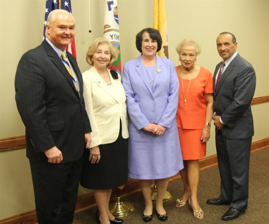 Chief of the U.S. State Department’s Passport Office, Brenda Sprague (center), tours the Monmouth County Connection with County Clerk M. Claire French and the Board of Chosen Freeholders on Aug. 28 in Neptune, NJ. Pictured left to right: Freeholder John P. Curley, Monmouth County Clerk M. Claire French, Brenda Sprague, Freeholder Director Lillian G. Burry and Freeholder Thomas A. Arnone.